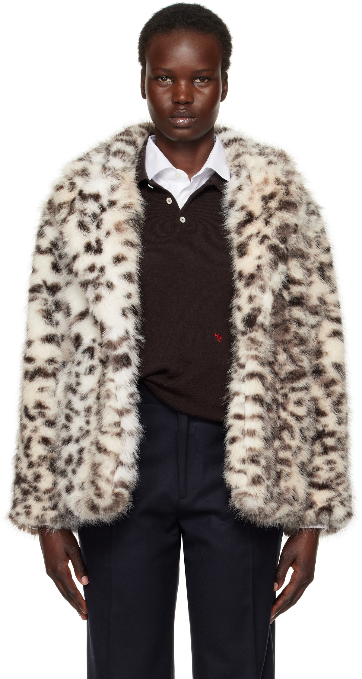 HommeGirls Multicolor Leopard Faux-Fur Jacket