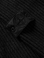 Stone Island Shadow Project - Logo-Appliquéd Ribbed Wool-Blend Bomber Jacket - Black