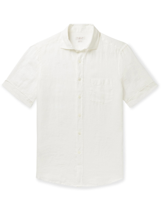 Photo: INCOTEX - Garment-Dyed Linen Shirt - White - EU 42
