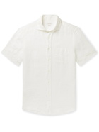 INCOTEX - Garment-Dyed Linen Shirt - White - EU 42