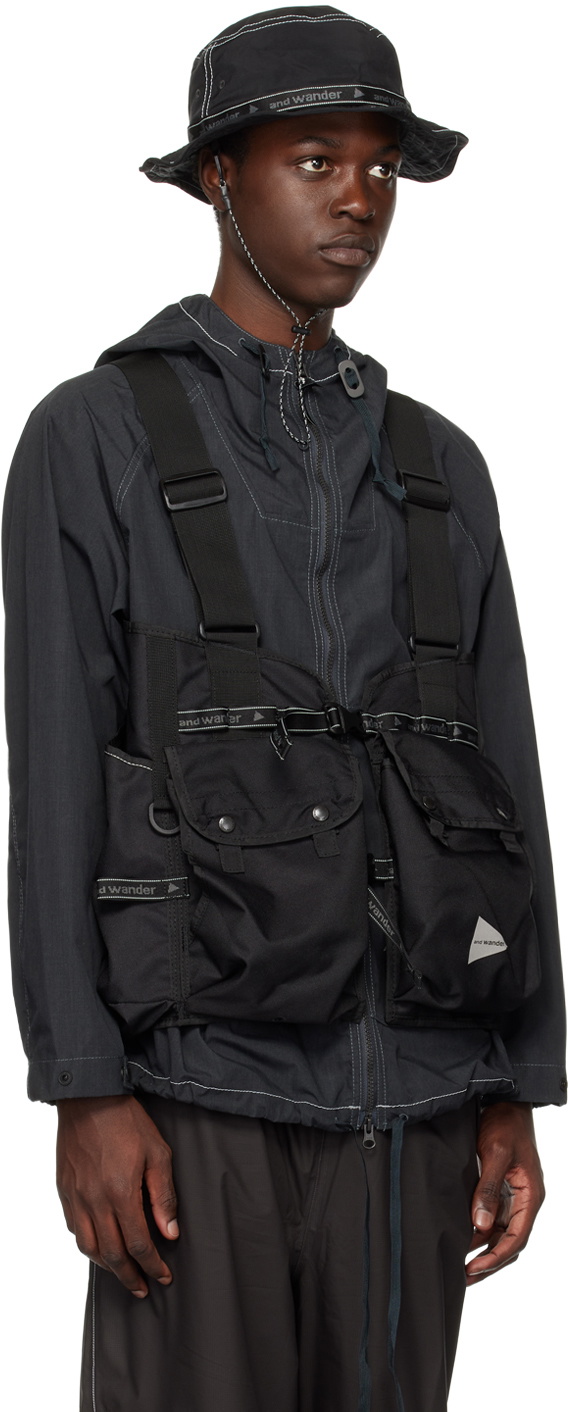 and wander Black Field Vest and Wander