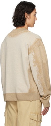 Feng Chen Wang Beige Gradient Jacquard Cardigan