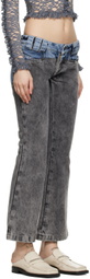 BARRAGÁN SSENSE Exclusive Blue & Black Cruz Flare Leg Jeans