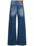 MSGM High Waist Wide Cotton Denim Jeans