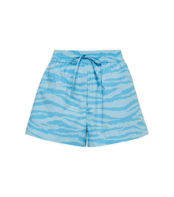 Photo: Ganni Zebra-print cotton shorts