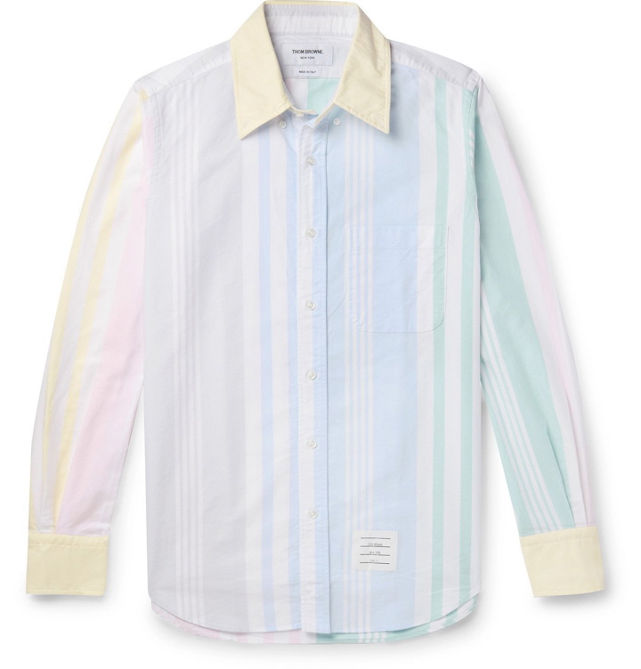 Photo: Thom Browne - Striped Cotton Oxford Shirt - Blue