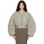 Rick Owens Gray Tower Secchia Cropped Flight Jacket