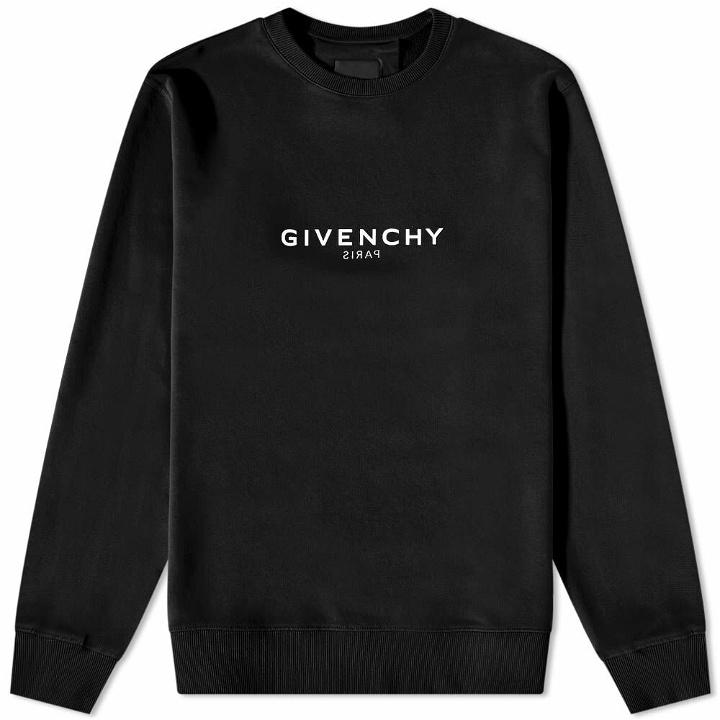 Photo: Givenchy Men's Reverse Print Crew Sweat in Black