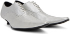 Comme des Garçons Silver Kitten Heel Oxfords