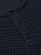 Onia - Waffle-Knit Cotton-Blend Henley T-Shirt - Blue