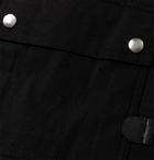 Rick Owens - Leather-Trimmed Cotton-Blend Canvas Jumpsuit - Black