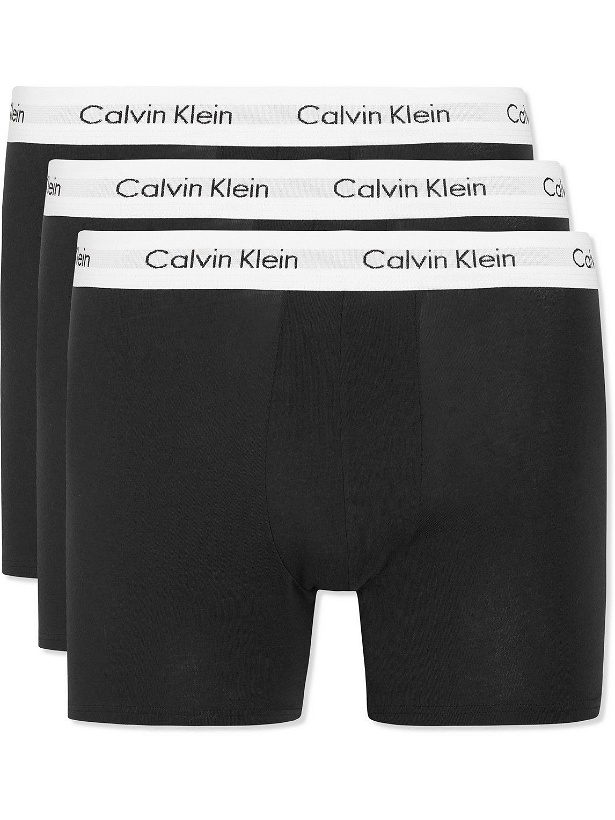 Photo: Calvin Klein Underwear - Three-Pack Stretch-Cotton Boxer Briefs - Black