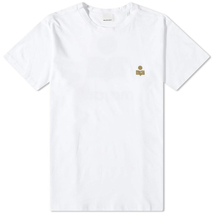 Photo: Isabel Marant Men's Zafferh Small Logo T-Shirt in Khaki/White