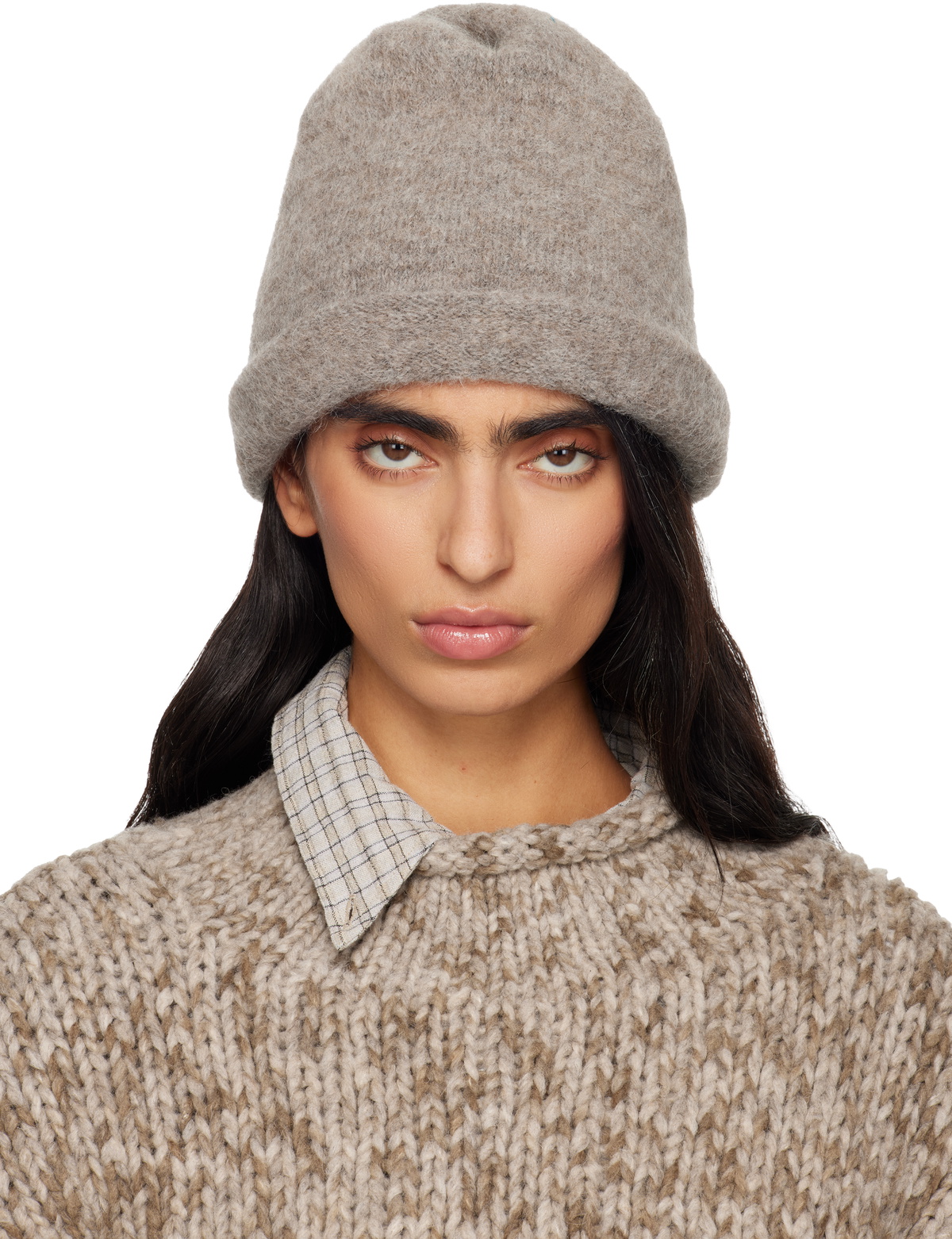 Lauren Manoogian Taupe Handknit Big Beanie Lauren Manoogian