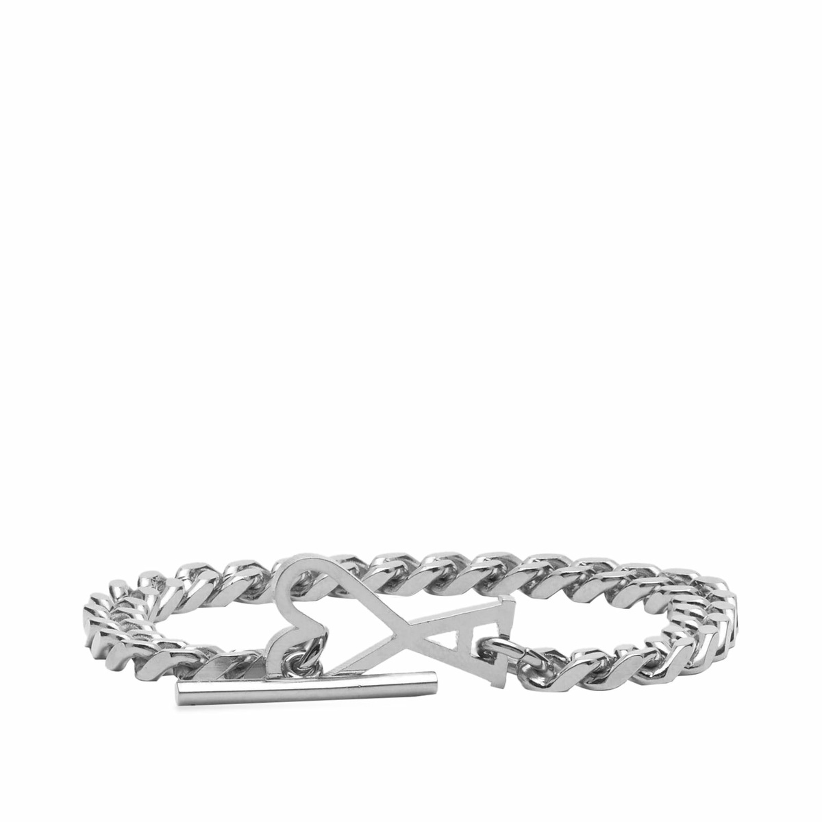 AMI Paris Men's Heart Chain Bracelet in Silver AMI