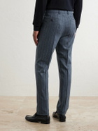 Caruso - Pinstripe Wool and Cashmere-Blend Suit Trousers - Blue