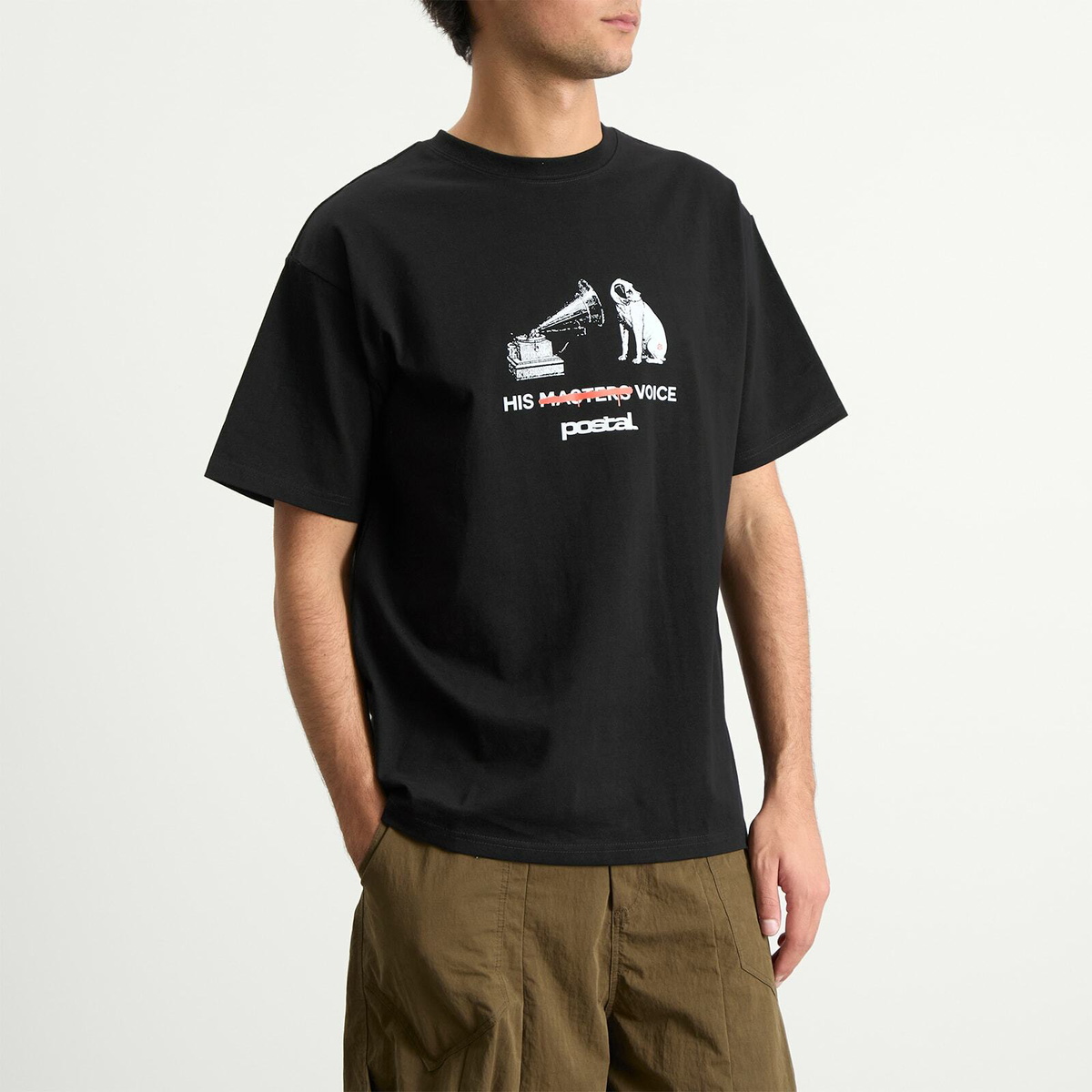 POSTAL Men's His Masters Voice T-Shirt in Black
