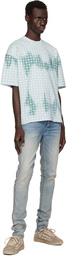 AMIRI Blue MA Quad Bleached Oversized T-shirt