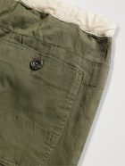 BEAMS PLUS - Gym Tapered Stretch Cotton-Blend Twill Drawstring Trousers - Green - XL