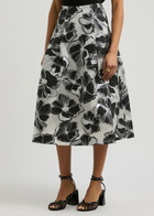 Stine Goya Floral-jacquard Organza Midi Skirt Black And White