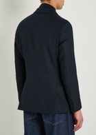 Boss Textured Layered Cotton-blend Blazer Navy