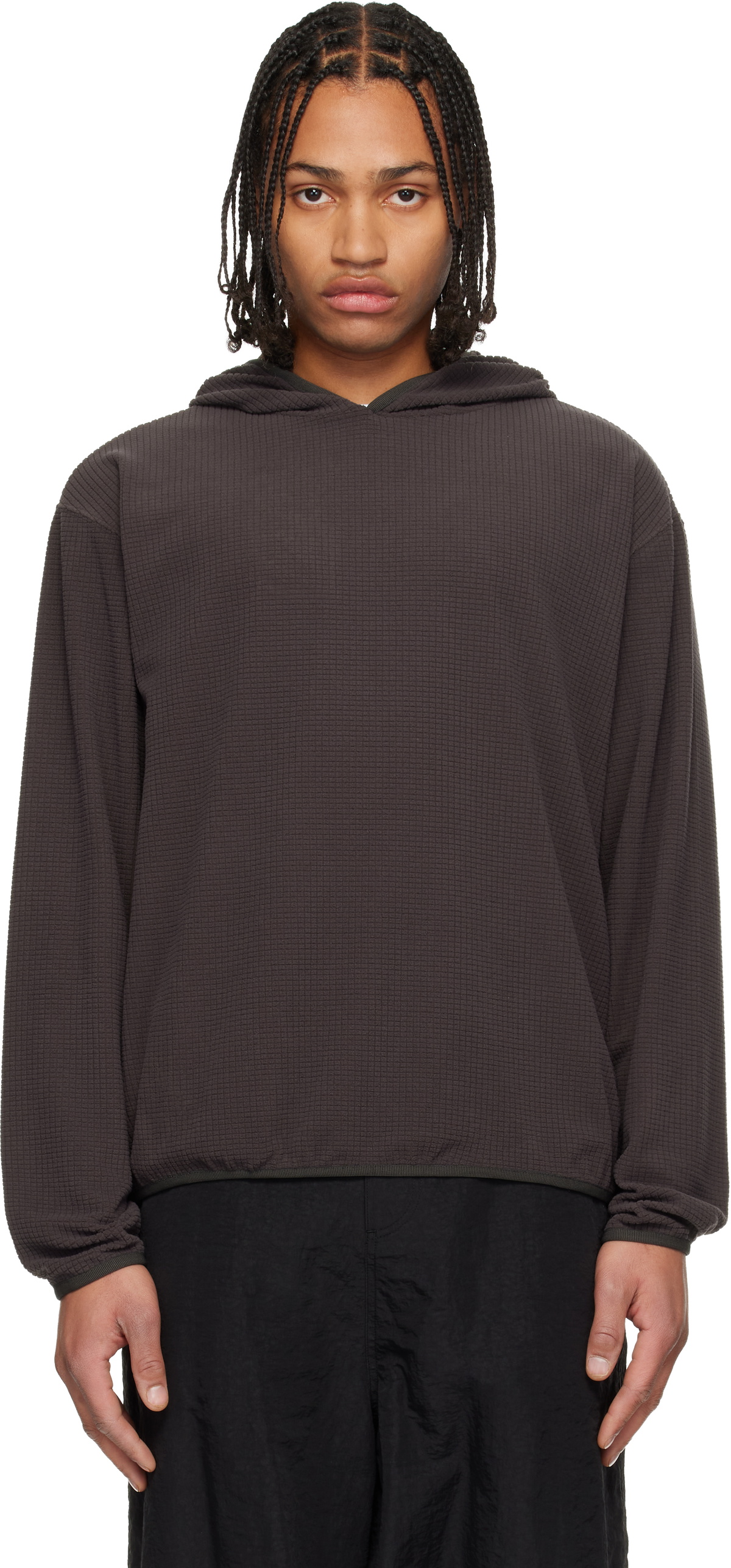 LE17SEPTEMBRE Gray Waffle Knit Hoodie