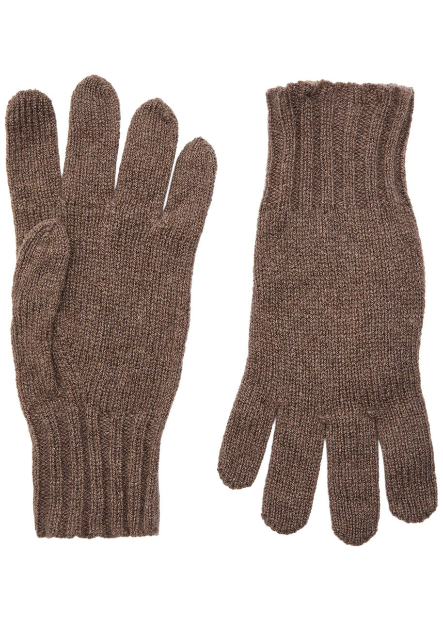 John Smedley Calow Cashmere and Merino-blend Gloves Light Grey