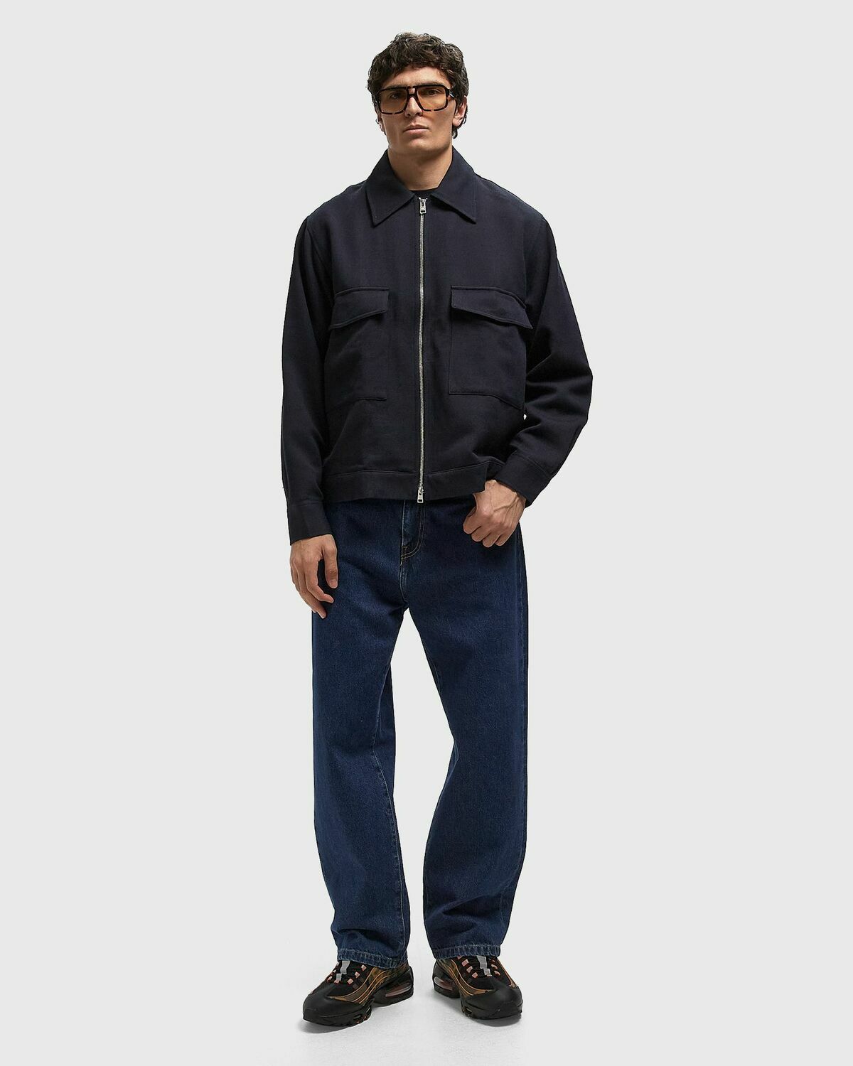 Norse Projects Aksel Cavalry Cotton Wool Windstopper Jacket Blue Mens Windbreaker
