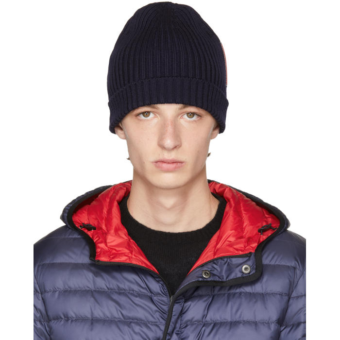 Prada Navy Logo Beanie Prada