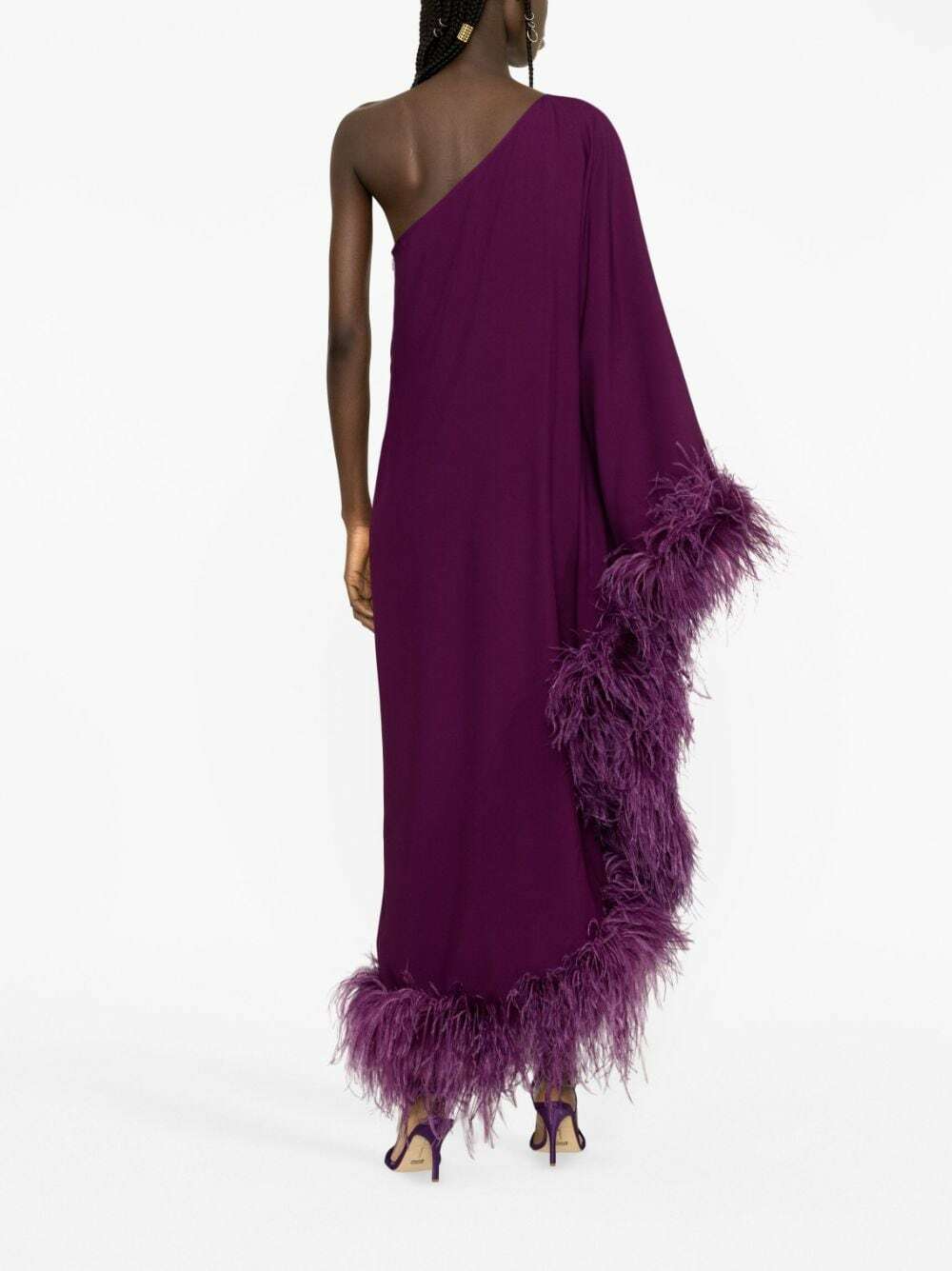 taller marmo ubud one-shoulder feather-trimmed dress Taller Marmo, Ubud One Shoulder Feather-Trimmed Crepe Maxi Wedding Dress Save 29%