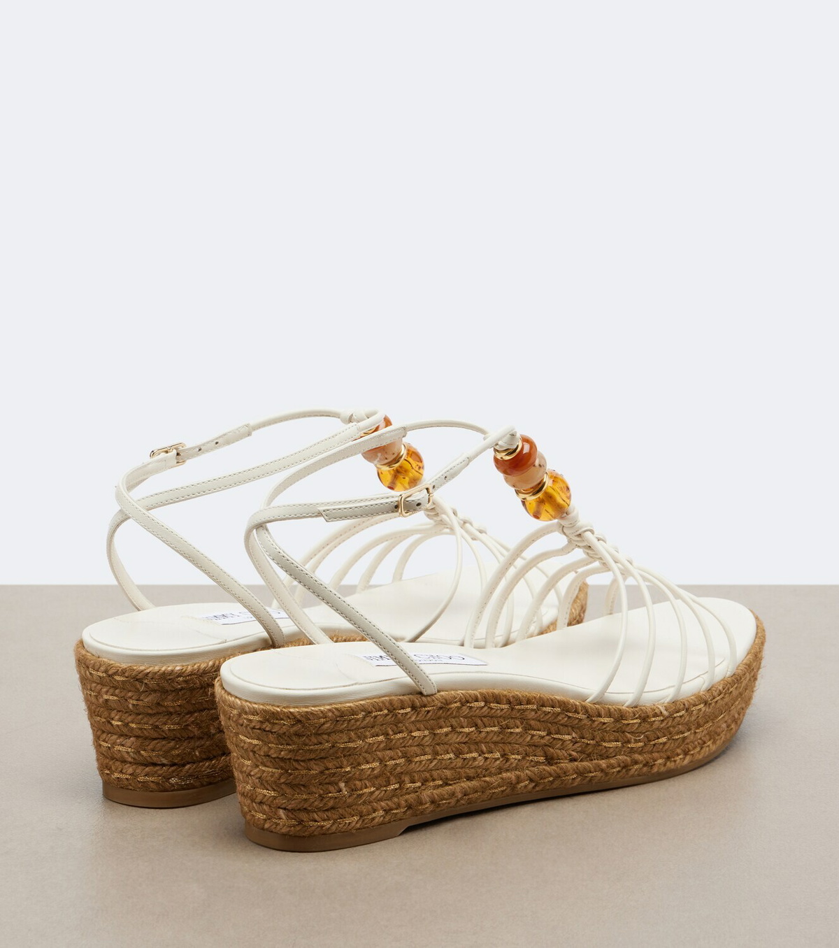 Jimmy Choo Lemi embellished leather wedge sandals