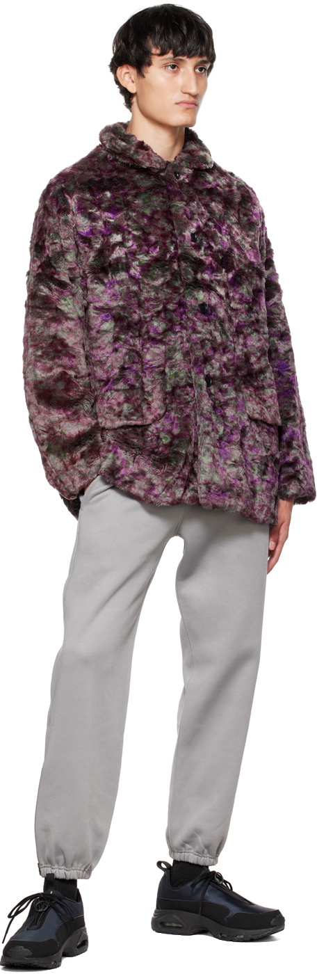 NEEDLES Purple Faux-Fur S.C. Car Coat