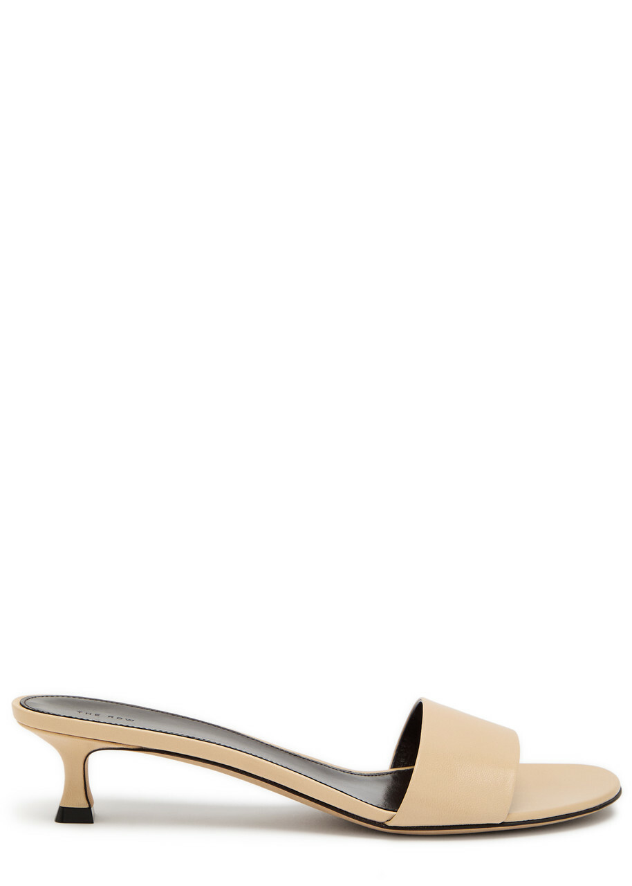 The Row Combo 40 Leather Sandals Cream