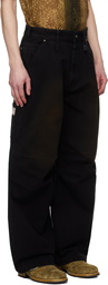 WOOYOUNGMI Black 3D Wide Jeans