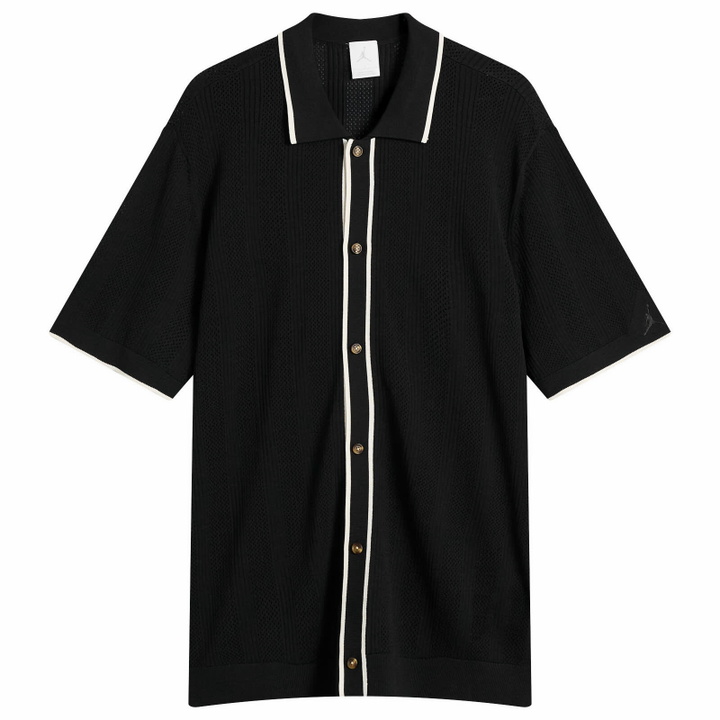 Photo: Air Jordan Men's Golf Short Sleeve Sweater in Black/Phantom