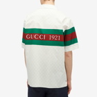 Gucci Men's 1921 GRG Vacation Shirt in White/Green/Red