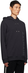 Balmain Navy Embossed Hoodie