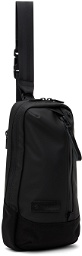 master-piece Black Slick Leather Sling Bag