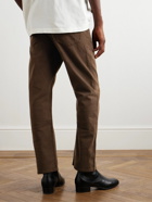 Lemaire - Straight-Leg Garment-Dyed Cotton-Twill Trousers - Brown