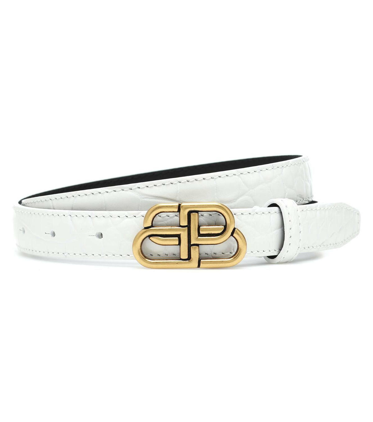 Balenciaga BB croc-effect leather belt Balenciaga