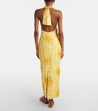 Cala de la Cruz Orly printed cutout linen midi dress