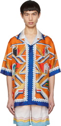 Casablanca Orange & Navy Escalier Infini Shirt