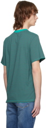 Martine Rose Burgundy & Green Striped T-Shirt