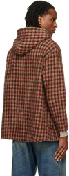 R13 Red Oversized Hooded Jacket