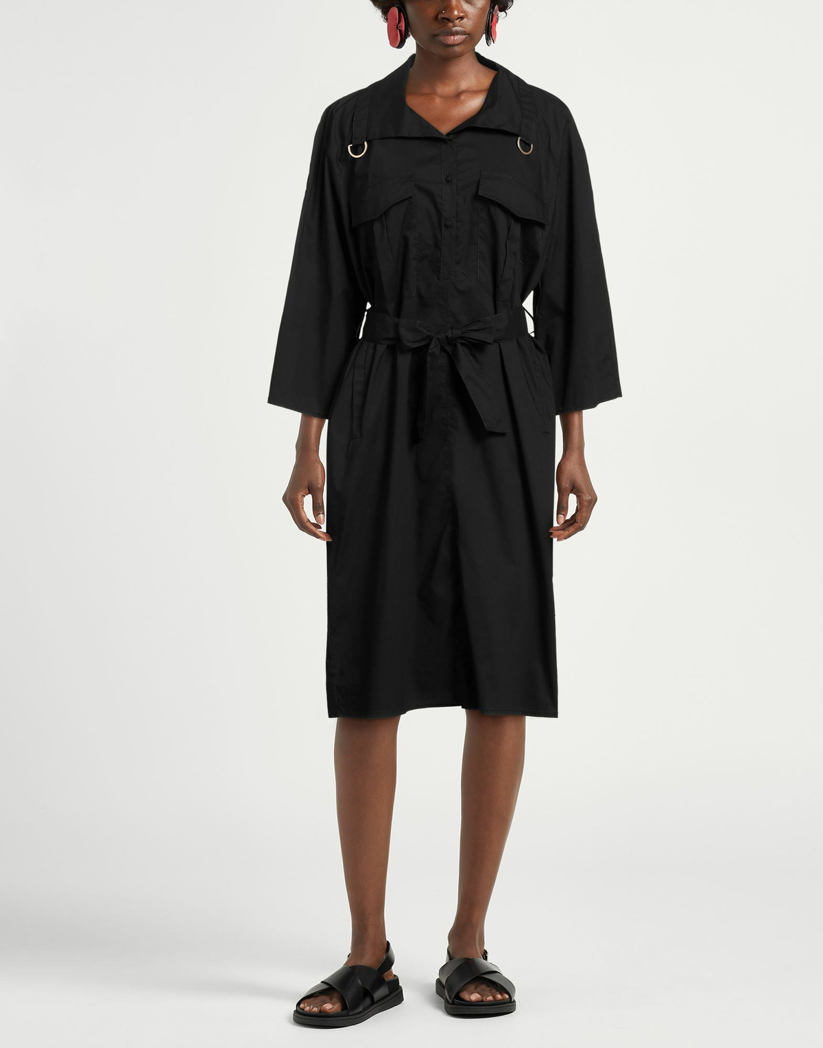 Manila Grace Womens Midi dress in Black