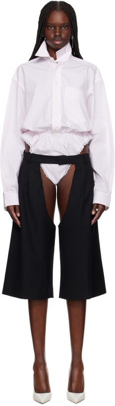 Photo: VAQUERA Pink & White Buttondown Bodysuit