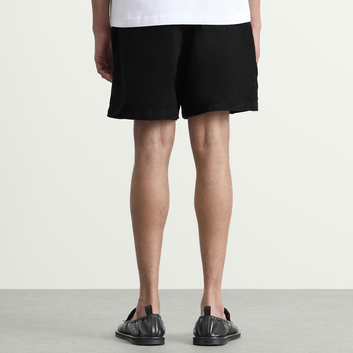 MKI Men's Linen Wide Leg Shorts in Black