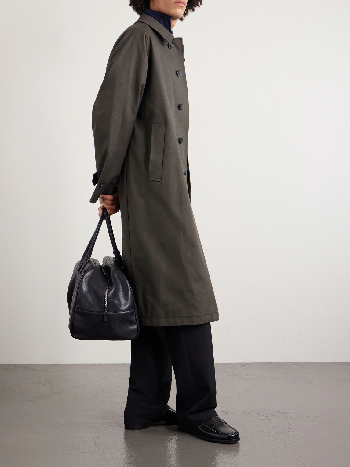 Herno - Slub Cotton-Twill Coat - Brown