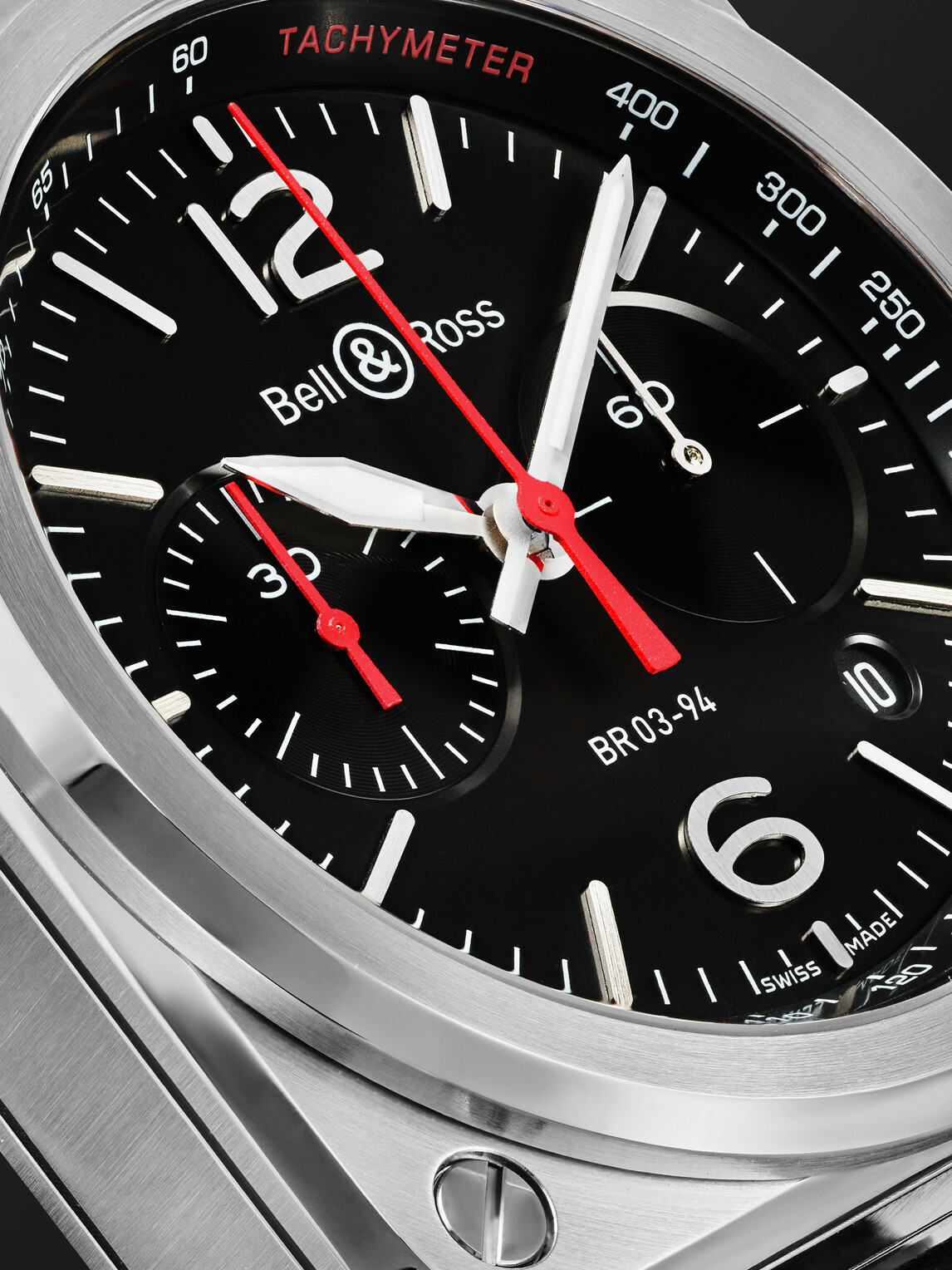 Bell & Ross - BR 03 Automatic Chronograph Stainless Steel Watch, Ref. BR0394-BLC-ST/SCA