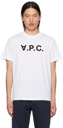A.P.C. White Standard Grand 'V.P.C.' T-Shirt